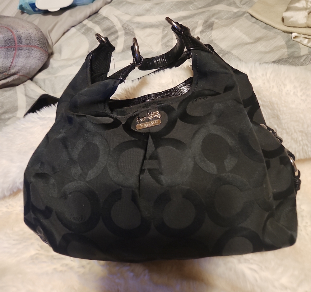Coach Black Monogram Shoulder Bag